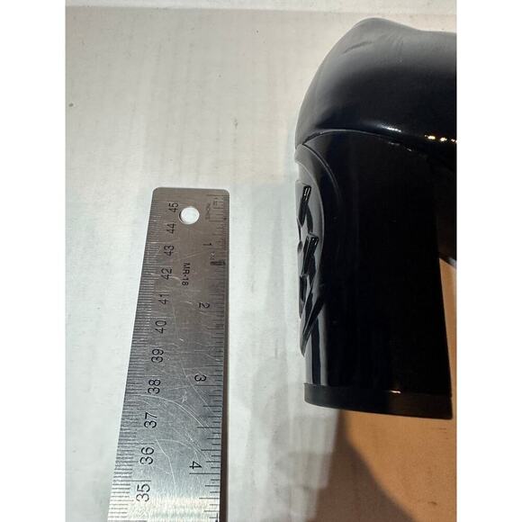 Tory Burch Size 6.5 Logo Black Patent Leather Pump Heels Workwear Office Siren - Picture 9 of 10